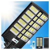 9000W Solar Street Lights Outdoor, Solar Powered LED Light Dusk to Dawn, Long-Lasting, Wide Angle, Motion Sensor & Remote Control, IP67 Waterproof, for Yard, Parking, Outside, 1 Pack