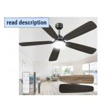 Ceiling Fans with Lights and Remote, 52 Inch Modern Ceiling Fan with Light, Downrod & Flush Mount, Quiet DC Motor, Dual Finish 5 Blades Ceiling Fan for Bedroom Living Room Farmhouse Indoor