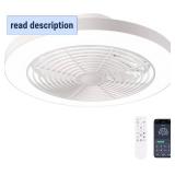 19.7 Orison Ceiling Fans with Lights, Low Profile Ceiling Fan with Lights and Remote, 6 Wind Speeds Smart Flush Mount Ceiling Fan for Bedroom, Kids Room and Living Room 19.7" (White)