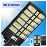 9000W Solar Street Lights Outdoor, Solar Powered LED Light Dusk to Dawn, Long-Lasting, Wide Angle, Motion Sensor & Remote Control, IP67 Waterproof, for Yard, Parking, Outside, 1 Pack