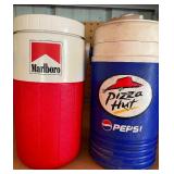 Marlboro and Pizza Hut Advertising Water Jugs