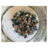 Jar of Home-Made Beaded Flowers