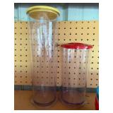 Re-Play Plastic Plates and Bowls (6 each), Clear Storage Canisters (2)