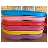 Re-Play Plastic Plates and Bowls (6 each), Clear Storage Canisters (2)