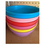 Re-Play Plastic Plates and Bowls (6 each), Clear Storage Canisters (2)