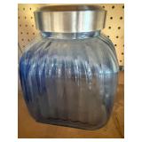 Cobalt Vase, Water Glasses and Canister, Clear Vases