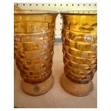 Amber Pitcher and Water Glasses