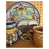 Spain/Mexican Pottery, Butter/Dragonfly Pottery Plate and Coffee Cup