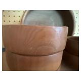 Wood Serving Bowl (approx 10") and (5) Salad Bowls (2 Styles)