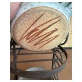 Hand-Thrown Pottery Soup Bowls (2) in a Metal Rack