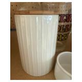 Milk Jar, Covered Canisters, Silver Dollar City Pitcher and Canning Jar