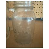 Milk Jar, Covered Canisters, Silver Dollar City Pitcher and Canning Jar