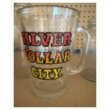 Milk Jar, Covered Canisters, Silver Dollar City Pitcher and Canning Jar
