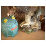 Squirrel, Frog Bank, Wolves and Ducks