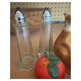 Salt and Pepper Shakers and an Ice Cream Scoop in a Basket, Please Read Description/See Pictures