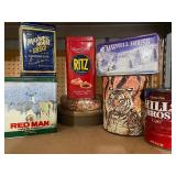 Vintage Tins - Red Man, Ritz Maxwell House and Coffee Cans (2 - No Lids)