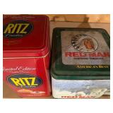 Vintage Tins - Red Man, Ritz Maxwell House and Coffee Cans (2 - No Lids)