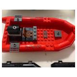 LEGO 60129 Red Police Patrol Boat, Boat w/ Waves, Black Rafts and Red Row Boat