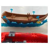 LEGO 60129 Red Police Patrol Boat, Boat w/ Waves, Black Rafts and Red Row Boat