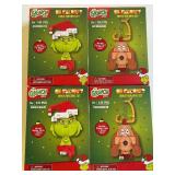 Brickcraft Building Block Ornament Sets, Grinch (2) and Max (2), All 4 Packages are Sealed