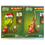 Brickcraft Building Block Ornament Sets, Grinch (2) and Max (2), All 4 Packages are Sealed