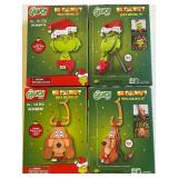 Brickcraft Building Block Ornament Sets, Grinch (2) and Max (2), All 4 Packages are Sealed