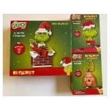 Brickcraft Building Block Sets, Up the Chimney Grinch, Grinch and Max Ornaments (1 Each), All Packages are Sealed