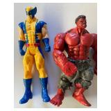 Wolverine - 2013, Approx 12" and Red Hulk - Approx 10"