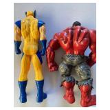 Wolverine - 2013, Approx 12" and Red Hulk - Approx 10"
