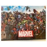 Marvel Poster in Plastic Frame, Superman Water Bottle (new) and Misc Pieces from Action Figures