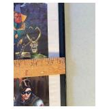 Marvel Poster in Plastic Frame, Superman Water Bottle (new) and Misc Pieces from Action Figures