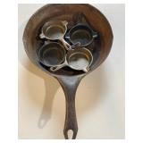 Cast Iron Pan (11") and Lodge Mini Pans (4)