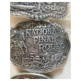 Hesston (7) and Coleman (1) Belt Buckles, Please See Pictures for Years, and a Bucle Buddy