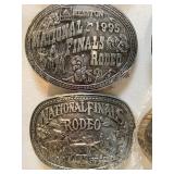 Hesston (7) and Coleman (1) Belt Buckles, Please See Pictures for Years, and a Bucle Buddy