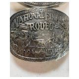 Hesston (7) and Coleman (1) Belt Buckles, Please See Pictures for Years, and a Bucle Buddy