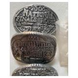 Hesston (7) and Coleman (1) Belt Buckles, Please See Pictures for Years, and a Bucle Buddy