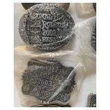 Hesston (7) and Coleman (1) Belt Buckles, Please See Pictures for Years, and a Bucle Buddy