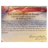 Franklin Mint Julie and Boris Days of Desire Fantasy Knife, January