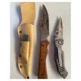 Knives, One has Sheath and Sharpening Stone, Please See Pictures