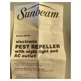 Sunbeam Electronic Pest Repeller w/ Night Light and AC Outlet, (3 in package, all appear new)