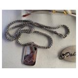 Glasses, Key Chains, Gold and Silver Toned Chains (one has broken clasp)