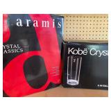 Aramis and Kobe Crystal Glasses, (4) in Each Box, Appear New