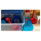 Plastic Items From Around the Kitchen in a Tote