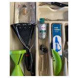 Misc Kitchen Items, Metal Pitcher, Utensils, Drying Mat (new), and More (drawer is not included)