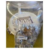 Cake Carrier and Dinosaur Cookie Cutters (both new but dusty)