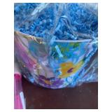 Easter Table Cover, Bunny Egg Holder, Bubbles and Metal Bucket