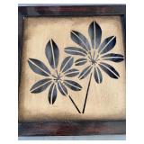 Floral Metal Wall Art (3 Pieces) and Vintage Wood Owl Mirror/Shelf