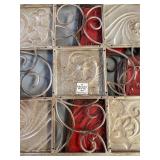 Floral Metal Wall Art (3 Pieces) and Vintage Wood Owl Mirror/Shelf