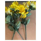 Vintage Girl by Wishing Well Planter w/ Faux Yellow Flowers