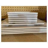 Purple Dip Bowls and (11) Melamine Square Plates (3 Sizes - 6/8/10")